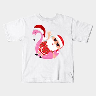 Santa's Christmas Beach Holiday Kids T-Shirt